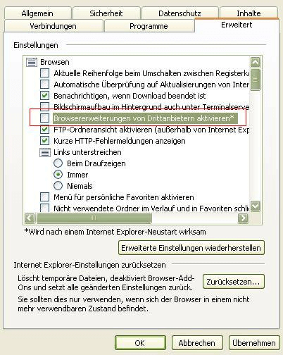 Konfiguration Router unter Windows Vista