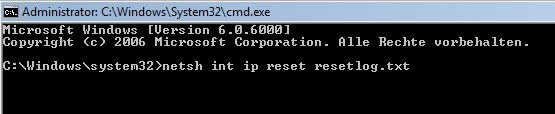 TCP IP Protokoll unter Windows Vista resetten